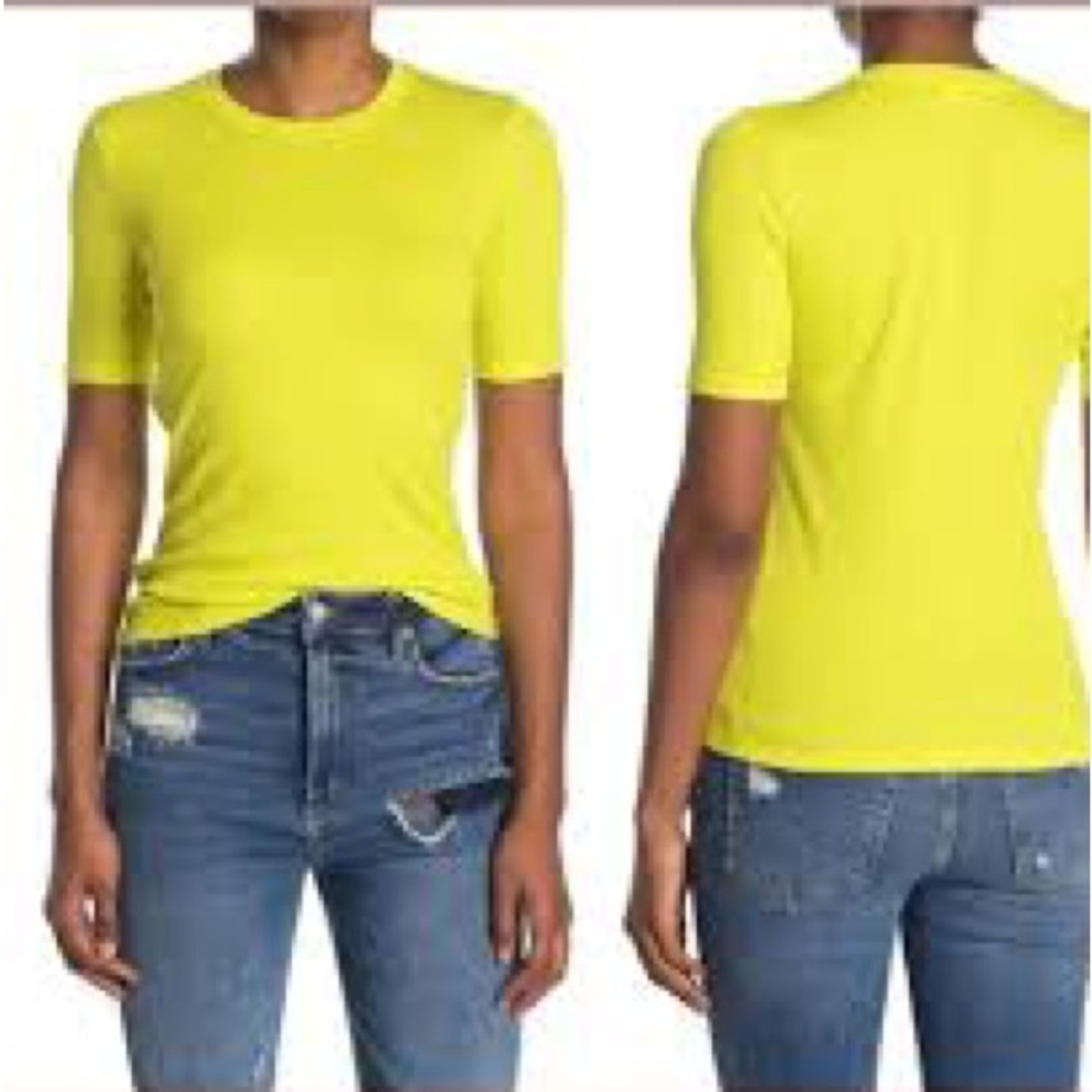 Rag & Bone The Slim Rib stretchy Tee in fresh lime from Neiman’s. Worn once.